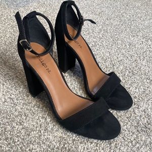 Black Suede Block Heel